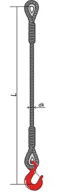 Строп ветвь канатная ВК-1 т L=3 м заплет купить в Губкинске