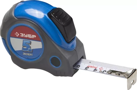Рулетка ЗУБР &quot;ЭКСПЕРТ&quot;, двухкомпонентный корпус, автостоп, 5м/25мм 34057-05-25_z02 купить в Губкинске