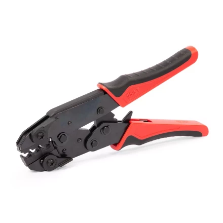 Пресс-клещи КВТ СТО+5 с 5 матрицами МПК для опрессовки разъемов, втулочных, изолированных и неизолированных наконечников (набор) (90777) купить в Губкинске