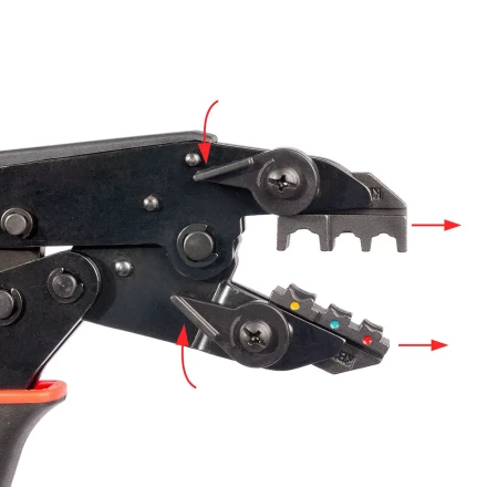 Пресс-клещи КВТ СТО+5 с 5 матрицами МПК для опрессовки разъемов, втулочных, изолированных и неизолированных наконечников (набор) (90777) купить в Губкинске