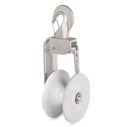 Ролик монтажный алюминиевый с крюком КВТ РМ-3 для раскатки проводов СИП (102114) купить в Губкинске