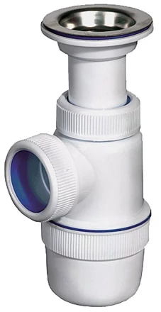 Сифон ЗУБР &quot;ЭКСПЕРТ&quot; колбовый для моек и раковин, выпуск - нержавеющая чашка 51813 купить в Губкинске