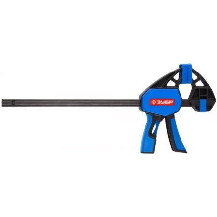 Струбцина ЗУБР&quot;ПРОФЕССИОНАЛ&quot;ручная пистолетная, корпус нейлон,армир фиберглассом,двухкомп ручки,метал рейка,300/335мм,150кгс 32243-30 купить в Губкинске