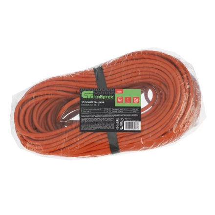 Удлинитель-шнур силовой 50 м, 10A, тип УХ10, 1 розетка, Россия Сибртех 96054 купить в Губкинске