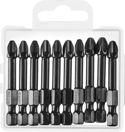 ЗУБР PH3, 10 шт, 50 мм, ударные биты, Профессионал (26021-3-50-S10) купить в Губкинске