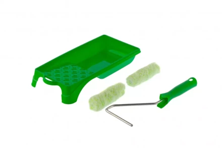 Малярный набор для работ по дереву: кювета 150 мм х 290 мм и мини-валик 110 мм Сибртех 80454 купить в Губкинске