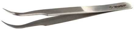Пинцет ЗУБР д/электроники и точной механики, нерж. сталь, антимагнит, изогнутый, заостренные губки, 110мм 22211-3-110 купить в Губкинске
