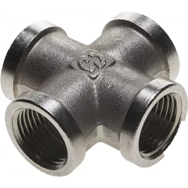 Крестовина GENERAL FITTINGS никелированная латунь, г/г/г/г, 1/2" 51048-1/2 купить в Губкинске