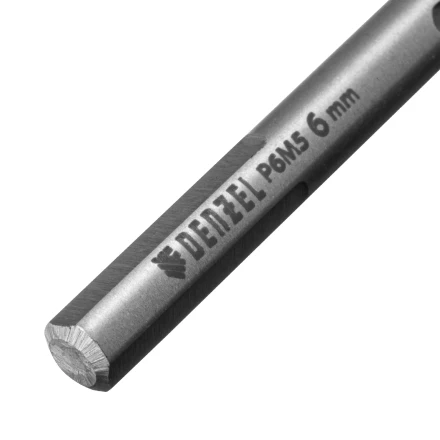 Сверло спиральное по металлу Denzel 6 х 139 мм, Р6М5, Golden Tip, удлиненное, 718256 купить в Губкинске