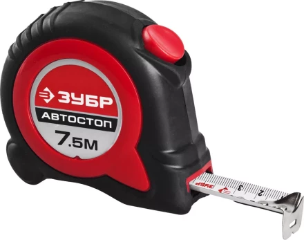 Рулетка ЗУБР &quot;МАСТЕР&quot;, двухкомпонентный корпус, автостоп, 7,5м/25мм 34052-08-25 купить в Губкинске