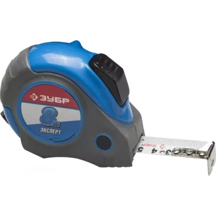 Рулетка ЗУБР &quot;ЭКСПЕРТ&quot;, двухкомпонентный корпус, автостоп, 8м/25мм 34057-08-25_z02 купить в Губкинске