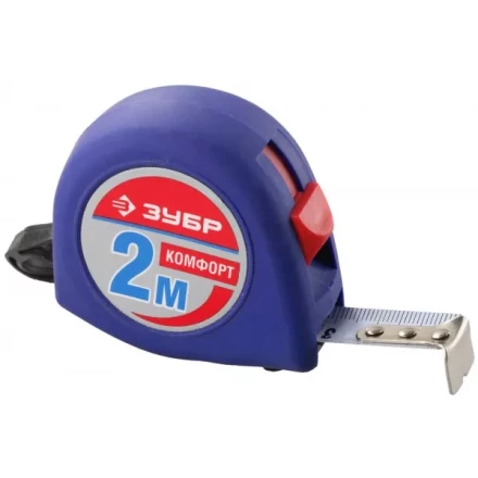 Рулетка ЗУБР "СТАНДАРТ", корпус с резиновым напылением, 2м/16мм 34016-2 купить в Губкинске