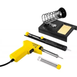 Набор для паяльных работ STAYER &quot;PROFI&quot; PROTerm, 55315-70-H4 паяльник 55307 + подставка + припой + шприц, 60 Вт 55315-70-H4