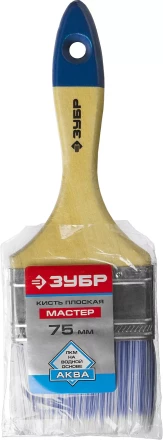 Плоская кисть ЗУБР АКВА 20 мм 3/4? светлая искусственная щетина деревянная ручка для воднодисперсионных и акриловых ЛКМ 4-01007-020 купить в Губкинске