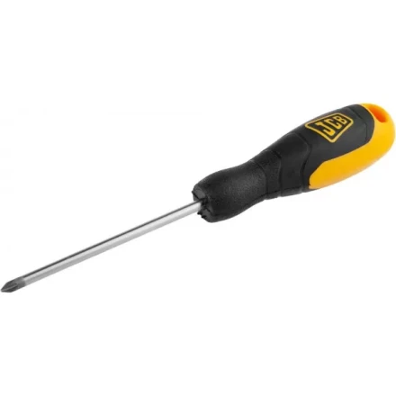 Отвертка JCB, хромомолибденовая сталь S2, двухкомпонентная рукоятка, магнитный наконечник, PZ №1х100мм JSD008 купить в Губкинске