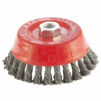 Щетка для УШМ, 125 мм, М14, &quot;чашка&quot;, крученая проволока 0,8 мм  MTX 74625 купить в Губкинске