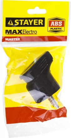 Вилка MAXElectro электрическая, 16А/220В, угловая, с заземлением, черная, STAYER 55161-B купить в Губкинске