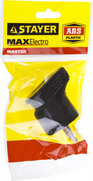 Вилка MAXElectro электрическая, 16А/220В, угловая, с заземлением, черная, STAYER 55161-B купить в Губкинске