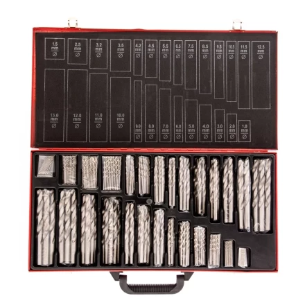 Набор сверл по металлу 1-13 мм 230 шт. HSS в металлическом кейсе Matrix 723230 купить в Губкинске