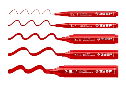 ЗУБР МП-300 красный, 2 мм перманентный маркер (06322-3) купить в Губкинске