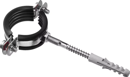 ЗУБР 1 1/4, цинк, 1 шт, трубный хомут с сантехнической шпилькой и дюбелем (37866-40-45) купить в Губкинске