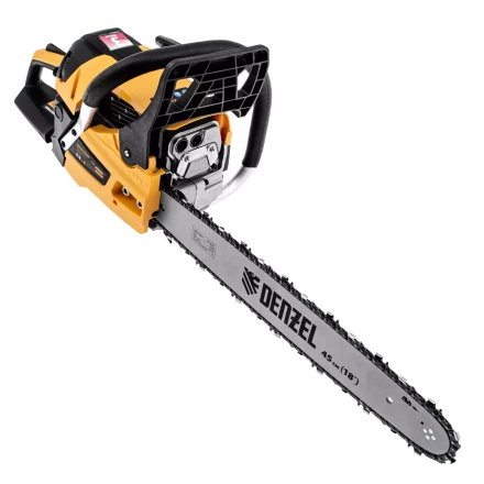 Пила цепная бензиновая Denzel DS-5218, шина 45 см, 52 см3, 3 л.с, шаг 0,325, паз 1,5 мм, 72 звена 95237 купить в Губкинске