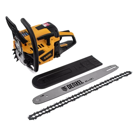 Пила цепная бензиновая Denzel DS-5218, шина 45 см, 52 см3, 3 л.с, шаг 0,325, паз 1,5 мм, 72 звена 95237 купить в Губкинске