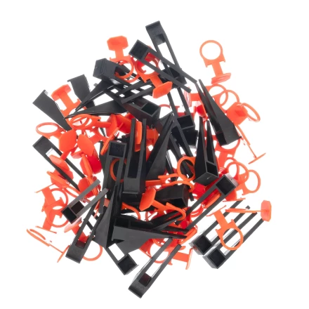 Комплект зажим и клин для системы выравнивания плитки СВП Кольцо, 40/40 шт. в пакете Сибртех 88111 купить в Губкинске