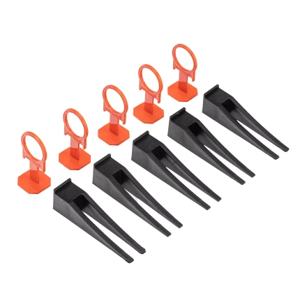 Комплект зажим и клин для системы выравнивания плитки СВП Кольцо, 40/40 шт. в пакете Сибртех 88111 купить в Губкинске