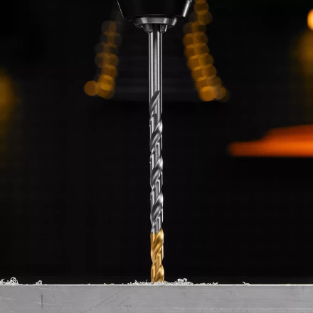 Сверло спиральное по металлу Denzel 6,5 х 148 мм, Р6М5, Golden Tip, удлиненное, 718257 купить в Губкинске