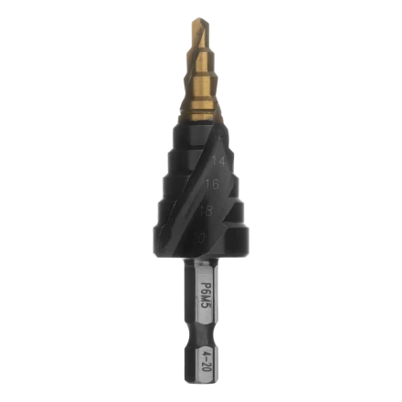 Сверло ступенчатое Denzel 723604, 6-8-10-12-14-16-18-20-22-24-26-28-30мм, Р6М5, 6-гр. хвостовик купить в Губкинске