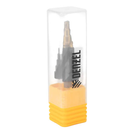 Сверло ступенчатое Denzel 723604, 6-8-10-12-14-16-18-20-22-24-26-28-30мм, Р6М5, 6-гр. хвостовик купить в Губкинске