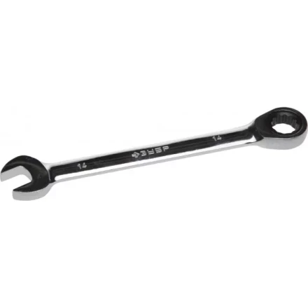 Ключ ЗУБР &quot;ПРОФИ&quot; гаечный комбинированный трещоточный, Cr-V сталь, хромированный, 14мм 27074-14 купить в Губкинске