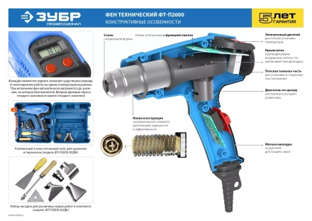 Фен технический ФТ-П2000 М2Д серия ПРОФЕССИОНАЛ купить в Губкинске