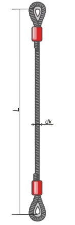 Строп ветвь канатная ВК-1.6 т L=2 Кч  din 2.0 т опрессовка купить в Губкинске