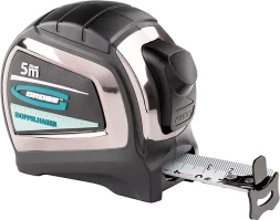 Рулетка "Doppelhaken" 5 м x 25 мм двухсторонний зацеп нейлон двуст. шкала автоматич GROSS 31124