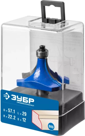 ЗУБР 57.1 x 29 мм, радиус 22 мм, фреза кромочная калевочная №1, Профессионал (28701-57.1) купить в Губкинске
