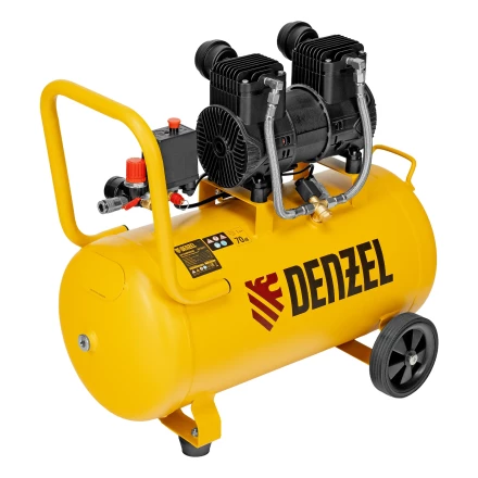 Компрессор безмасл. малошумный DLP-1500/50, 1,5 кВт,50 л, 2850 об/мин, 250 л/мин// Denzel 58143 купить в Губкинске