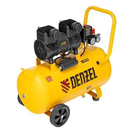 Компрессор безмасл. малошумный DLP-1500/50, 1,5 кВт,50 л, 2850 об/мин, 250 л/мин// Denzel 58143 купить в Губкинске