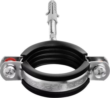 ЗУБР 1 1/2, цинк, 1 шт, трубный хомут с сантехнической шпилькой и дюбелем (37866-47-52) купить в Губкинске