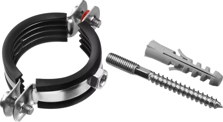 ЗУБР 1 1/2, цинк, 1 шт, трубный хомут с сантехнической шпилькой и дюбелем (37866-47-52) купить в Губкинске