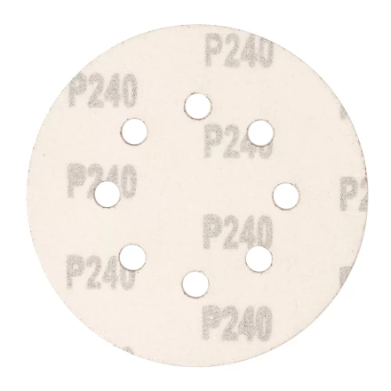 Круг абразивный на ворсовой подложке под &quot;липучку&quot;, перфорированный, P 240, 125 мм, 5 шт Сибртех 738117 купить в Губкинске