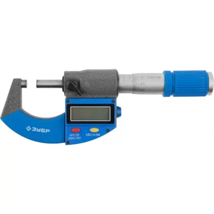 Микрометр ЗУБР &quot;ЭКСПЕРТ&quot; гладкий цифровой, МКЦ 25, диапазон 0-25мм, шаг измерения 0,001мм 34482-25_z01 купить в Губкинске