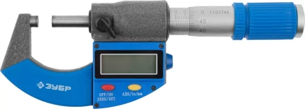 Микрометр ЗУБР &quot;ЭКСПЕРТ&quot; гладкий цифровой, МКЦ 25, диапазон 0-25мм, шаг измерения 0,001мм 34482-25_z01 купить в Губкинске