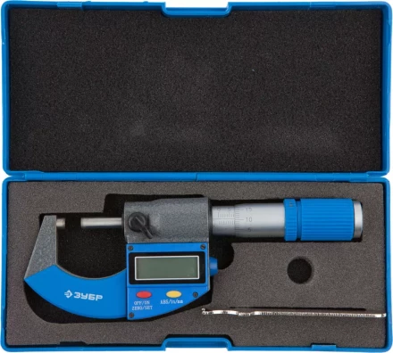 Микрометр ЗУБР &quot;ЭКСПЕРТ&quot; гладкий цифровой, МКЦ 25, диапазон 0-25мм, шаг измерения 0,001мм 34482-25_z01 купить в Губкинске