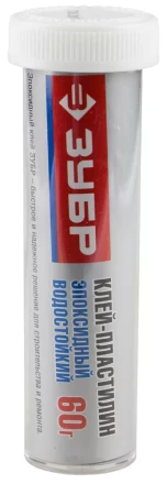 Клей-пластилин ЗУБР эпоксидный водостойкий, на блистере, 60 г 41958 купить в Губкинске
