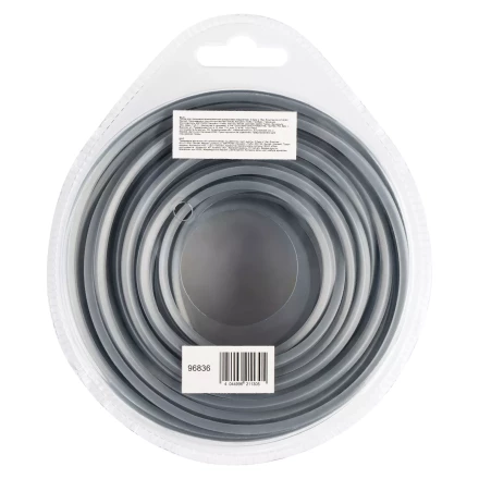 Леска для триммера армированная алюминием квадратная Denzel 3,0мм х 15м, блистер ALUFLEX 96836 купить в Губкинске