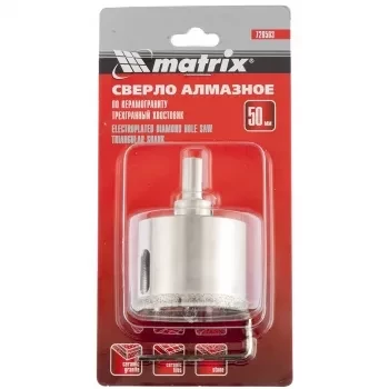 Сверло алмазное по керамограниту 55 х 67 мм 3-гранный хвостовик MATRIX 726553 купить в Губкинске