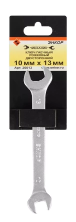 Ключ гаечный рожковый двусторонний 10х13 Энкор 26013 купить в Губкинске