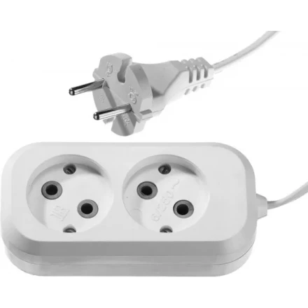 Удлинитель СИБИН электрический, ШВВП сечение 0,75кв мм, 2 гнезда, макс мощн 1300Вт, 2м 55091-2 купить в Губкинске